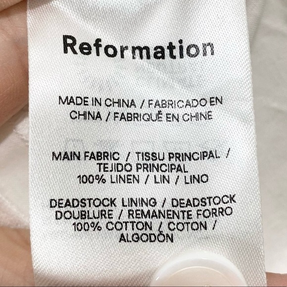 Reformation White Huckleberry Linen Mini Dress 10 NWT - Picture 6 of 9